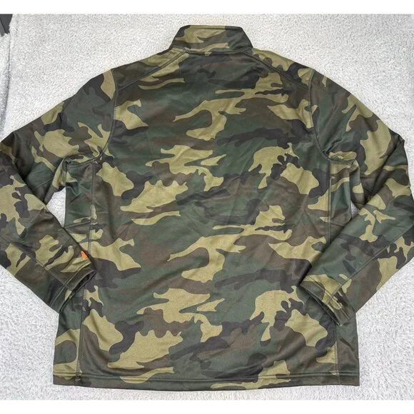 Russell Athletic Camo Quarter Zip Performance Pullover Mens L Outdoor Activewear - Picture 4 of 9